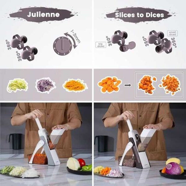 5-in-1 Multifunctional Manual Vegetable Slicer - Mandoline Cutter & Shredder