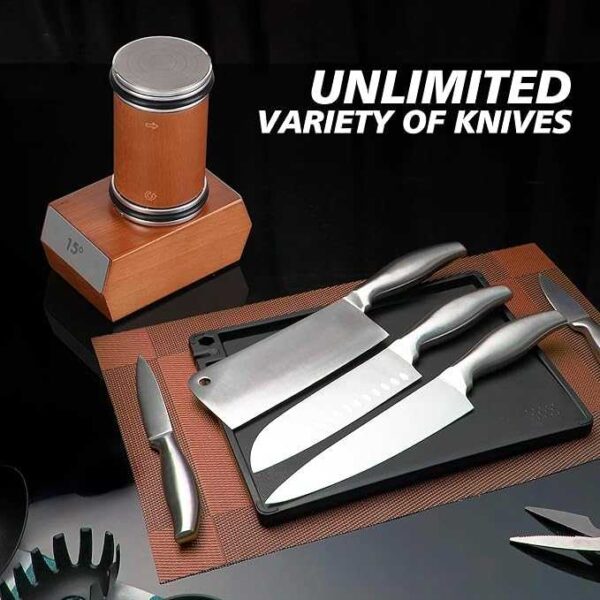 Industrial Grade Rolling Knife Sharpener - Professional Sharpening System for Kitchen