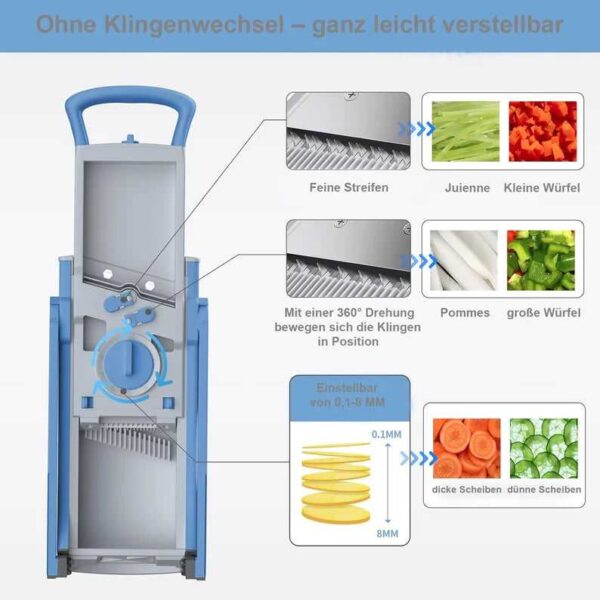 Multi-Functional 12-in-1 Vegetable Slicer, Chopper & Mandoline with Container