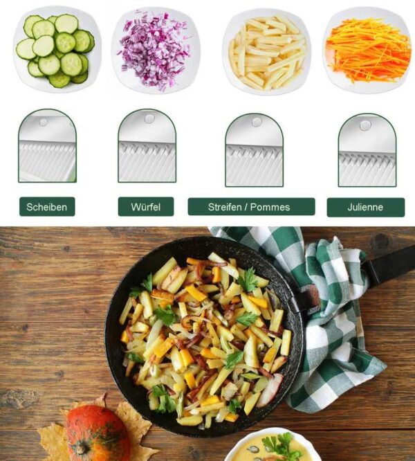 Multi-Functional 12-in-1 Vegetable Slicer, Chopper & Mandoline with Container